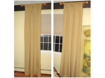 Plaid Curtains With Curtain Rods - Set Of 2