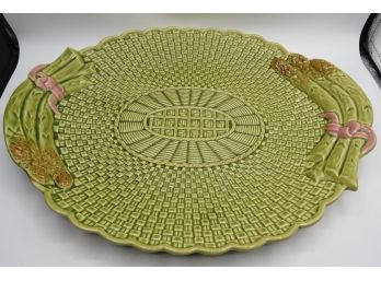 Bordallo Pinheiro Portugal Green Asparagus Platter Serving Dish Plate
