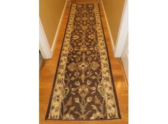 Carpet Runner Brown/ivory Floral