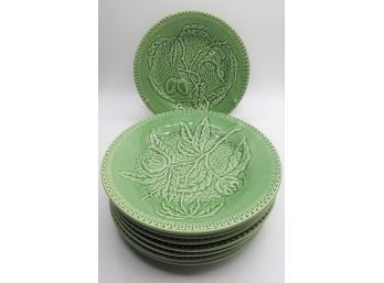 Bordallo Pinheiro Green Plates - Set Of 8