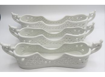 Porcelain Treasures Flatware Holders - Set Of 3