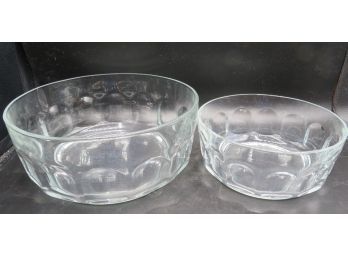 Arcoroc Glass Bowls - Set Of 2 Various Sizes