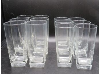 Glass Drinkware - 2 Sets Of Six (12 Total Glasses)