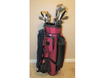 Macgregor Golf Bag With 12 Assorted Golf Clubs