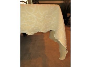 Table Cloth - Fabric Ivory Scroll Print
