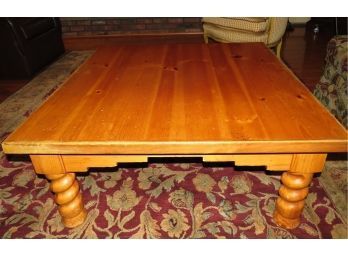 Coffee Table - Sturdy Square Pine With Spiral Legs