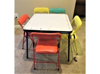 Children's Folding Table & 5 Folding Chairs