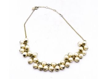 J Crew Necklace Chunky Faux Pearl Dangling Statement - 20'