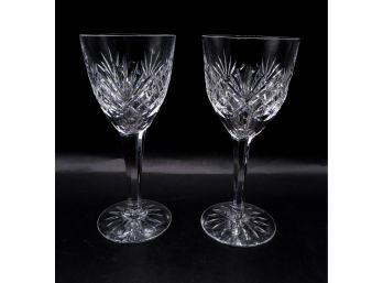 Pair Of Crystal Lismore Wine Glasses