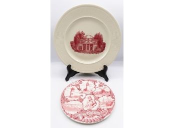 Pair Of Staffordshire Decorative Plates - Made For Thomas Jefferson Memorial Foundation