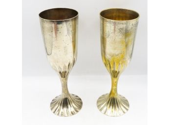 A Pair Of 'Godinger' Stainless Steel Goblets