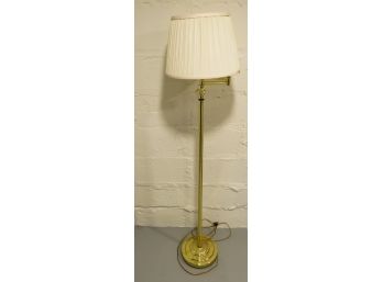 Brass Colored Floor Lamp W/ Lamp Shade