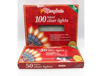 2 Boxes Of Indoor Clear Christmas Lights - Merry Brite