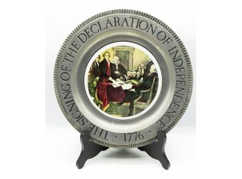 'The Signing Of The Declaration Of Independence' 1776 - Decorative Pewter Dish
