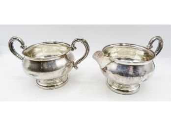 Creamer And Sugar Bowl Fishing Sterling Weighted #723
