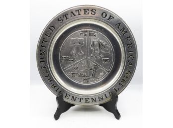 'United States Of America 1776 Bicentennial' Decorative Pewter Dish
