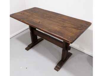 Mid Century Pine Trestle Table - Heavy