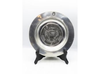Wilton - Columbia Pewter Plate House Of Representatives Eagle - Mad In USA - Vintage