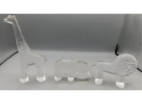 Kosta Boda Hand-made Crystal Animal Style Figurines - 3 Total