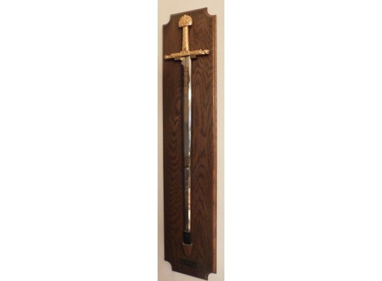 Swords Of Charlemagne Replica Display Swords With Wood Wall Plaque - Set Of 2