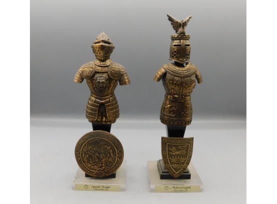 Decorative Metal Knight Figurines Set Of Two