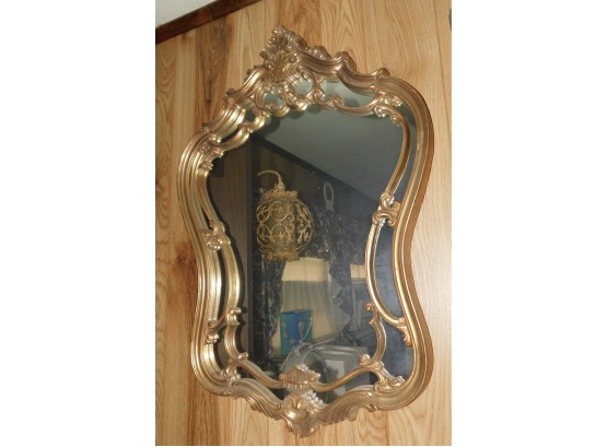 Lovely Resin Gold Tone Framed Wall Mirror