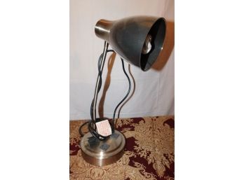 Adjustable Stainless Steel Table Lamp With Two 6 AMP Outlet Ports