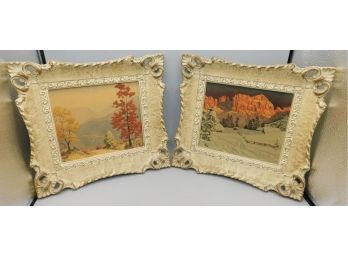 W.T Grant Company Resin Framed Mountain Scene Prints