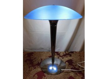Stainless Steel Table Lamp With Glass Shade