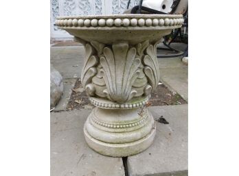 Ornate Cement Column Style Plant Stand
