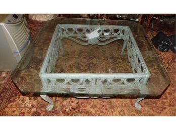 Wrought Iron Verde Glass Top Coffee Table