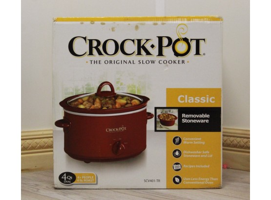 Crock Pot Slow Cooker 4QT Removable Stoneware