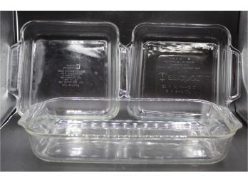 Glass Bakeware Glass  Pyrex Dishes Lot Of 3
