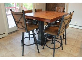 Rustic Wood Kitchen Table And Chairs Industrial Table Base By Staples Cabinet Maker
