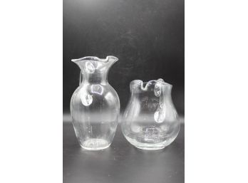 Simon Peartce Glass Pitchers Lot Of 2