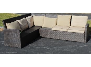 Resin Wicker Outdoor L Shaped Bench Couch