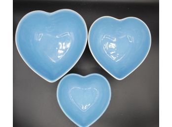 Malibu Collection Heart Shaped Ceramic Bowls Lot Of 3