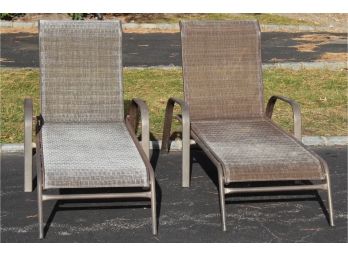 Patio Lounge Chairs Reclinable Foldable Lot Of 2