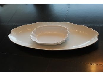 Baum Bros & Deltis Fine Porcelain Serving Platters Dishes Lot Of 2