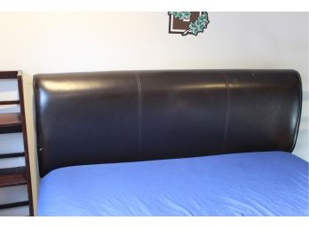 Full Size Leather Back Bed Headboard & Frame