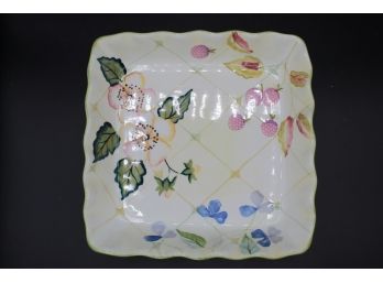 Evelyn Collection Hand Painted Serving Dish Plate Flowers