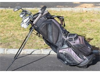 Maxfli Golf Bag W/ Callaway Driver And Assorted Clubs