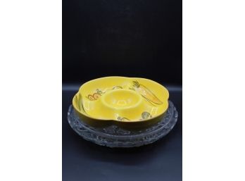 Decorative Serving Bowl And Tray