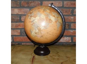 Antique Colored World Globe On Stand