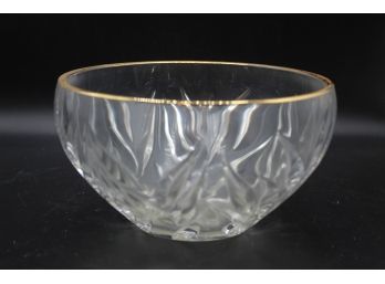 Gold Rimmed Fruit Bowl Glass Dish