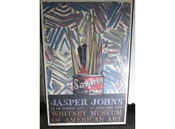 WOW Jasper Johns - Savarin - Whitney Museum - Original Exhibition Poster (Frame Crack)