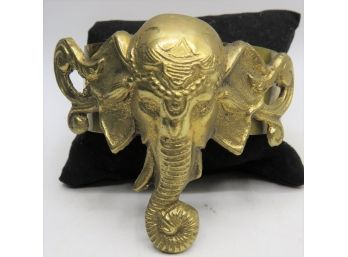 Brass Elephant Cuff Bracelet - Hand Made In India