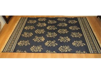 Pottery Barn Area Rug - Wood Floral Navy Blue Rug-98.5'L X 59'W