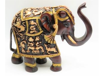 Carved Wood Elephant Figurine