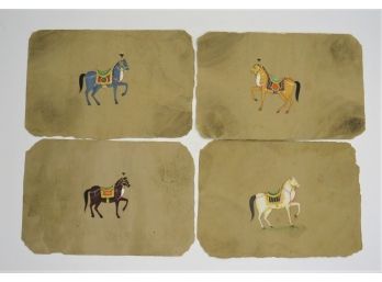 Miniature Horse Paintings From India - Set Of 4